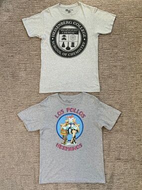 Breaking Bad Heisenberg College Los Pollos Hermanos Graphic T-Shirts Lot of (2)